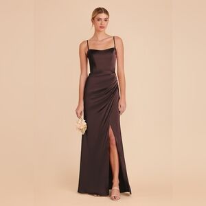 Birdy Grey Anne Dress - Matte Satin in Espresso Sz. S (altered)